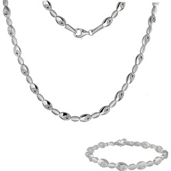 SilberDream Schmuckset SilberDream weiß Collier & Armband (Schmuckset, 2-tlg., Schmucksets), Damen Schmucksets aus 925 Sterling Silber, Farbe: weiß, silber silberfarben|weiß
