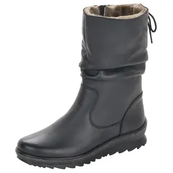 Winterstiefelette REMONTE, Damen, Gr. 42, schwarz, Leder, casual, Schuhe, mit gerafftem Schaft