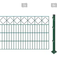 Arvotec Doppelstabmattenzaun ARVOTEC "ESSENTIAL 80 zum Aufschrauben "Karo" mit Zierleiste", grün (dunkelgrün), H:80cm, Stahl, Kunststoff, Zaunelemente, Zaunhöhe 80 cm, Zaunlänge 2 - 60 m