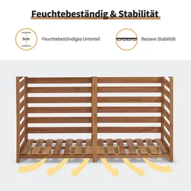MCombo Kaminholzregal Holz 85 x 175,5 x 184,5 cm mit wasserdichter Abdeckung beige