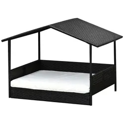 PawHut Hundehaus, Kunststoff, Länge: 98 cm - braun