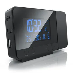 BEARWARE Wetterstation mit Außensensor, Funkwetterstation, Projektionsanzeige DCF-Funkuhr, Wettervorhersage