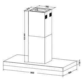 Amica IH 694 610 S Inselhaube 90 cm Schwarz
