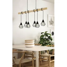 EGLO Townshend 6-flg. 20 cm modern schwarz/braun