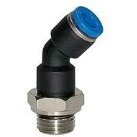 Riegler Steckverschraubung 45° »Blaue Serie«, drehbar, M5 außen, Ø6