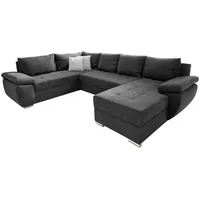 Livetastic Wohnlandschaft Anthrazit, Textil Uni, 5-Sitzer, Füllung: Schaumstoff, U-Form, 305x219 cm, Made in EU, Liegefunktion, Wohnzimmer, Sofas , Couches, Wohnlandschaften, Wohnlandschaften in U-Form