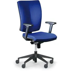 Bürostuhl LEON PLUS, blau, mit Armlehnen