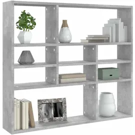 vidaXL Wandregal 90 x 16 x 78 cm Grau