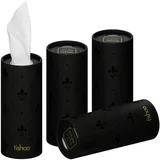 tishoo 4-lagige, ultra-luxuriöse Taschentücher mit Hyaluronsäure | für Getränkehalter im Auto, Zuhause & unterwegs | 40 Röhren x 40 Tücher | Black/Pure