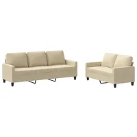 VidaXL 3201462 Wohnzimmermöbel-Set Cremefarben