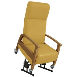 Devita Stuhl Pflegesessel GANDA Lift 2 mit Aufstehhilfe, Rollen bis 140 kg (kein Set), made in Germany, mit Aufstehhilfe gelb