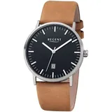 Goodvinilos Regent Herren Analog Quarz Uhr mit Leder Armband 11190185