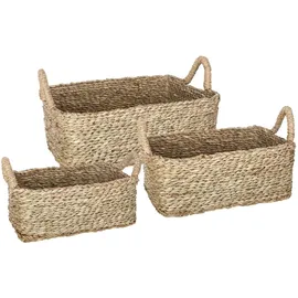 ATMOSPHERA CREATEUR D'INTERIEUR Aufbewahrungskorb Set aus 3 rechteckigen Körben in beige