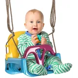 Outsunny Babyschaukel Kinderschaukel mit verstellbarem Seil, 120-180 cm höhenverstellbar, Schaukelsitz für Kinder ab 9 Monaten, Kleinkindschaukel für Indoor