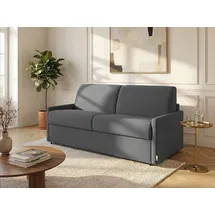 vente-unique Schlafcouch Polyester 3-Sitzer Grau