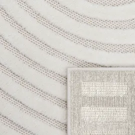 Paco Home Teppich PACO HOME "Livorno 674", beige (creme), B:60cm H:14mm L:100cm, Polypropylen (PP), Teppiche, Teppich, Uni Farben, moderner Hoch-Tief-Effekt, Scandi-Look, Outdoor geeignet