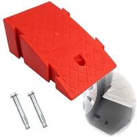 Rollstuhlrampe, 16 cm/6,3 Zoll, 19 cm/7,8 Zoll Schwellenrampe für Rollstuhl-Roller-Treppen, robuste Einfahrts-Bordsteinrampen, rutschfeste Garagen-Gummirampe (Color : Red, Size : H:16cm/6.3")