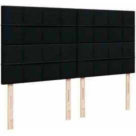 vidaXL Boxspringbett mit Matratze Schwarz 180x200 cm Stoff
