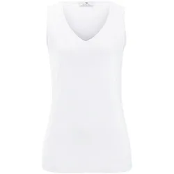Jersey-Top V-Ausschnitt Peter Hahn weiss, 38