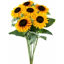 Kunstblume CREATIV GREEN "Sonnenblume", gelb, H:58cm Ø:12cm, Polyester, Kunststoff, Kunstpflanzen