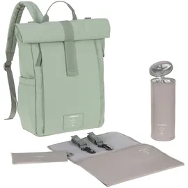 Lässig Rolltop Up Wickelrucksack Silber Grün