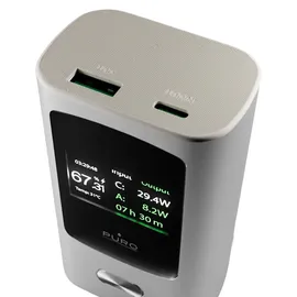 PURO 45w 10000mah mit Display Usb-a, Usb-c, - Grau