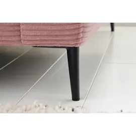 KAWOLA Ecksofa Cara Cord Recamiere links rosa