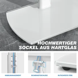 RFIVER TV-Ständer 32-65 Zoll höhenverstellbar schwenkbar 35 kg Weiß