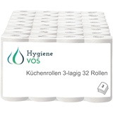 Hygiene VOS 32 Küchenrolle - Original Saugstarke Wischtücher Küchenrollen 3-lagig im Riesigen Vorteilspack 8 x 4 Rollen - Küchenpapier (32 x 50 Blatt)