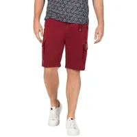 Timezone Herren Cargoshorts mit Gürtel und Taschen in Rot - W32