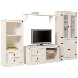OTTO home Wohnwand OTTO HOME, weiß, B:266cm, Kastenmöbel-Sets, Wohnwand, bestehend aus 1 Vitrine, 1 Lowboard und 1 Regal, ohne Wandboard