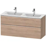 Duravit „D-Neo“ Waschtischunterbau wandhängend mit Möbelgriff chrom × eiche marmoriert