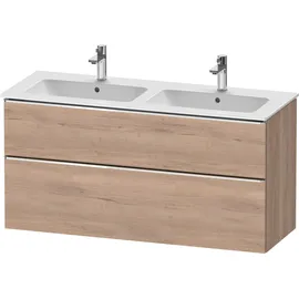 Duravit „D-Neo“ Waschtischunterbau wandhängend mit Möbelgriff chrom × eiche marmoriert