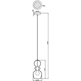 GLOBO Clarity 1-flg. E27 30 cm rund schwarz