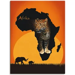 Wandbild ARTLAND "Afrika der schwarze Kontinent", orange (farbe bild(er): orange), B:60cm H:80cm T:1,8cm, Canvas, Leinwand, Bilder, als Leinwandbild, Poster, Wandaufkleber in verschied. Größen