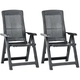 vidaXL Verstellbare Gartenstühle 60 x 61 x 109 cm anthrazit 2 St. 48768