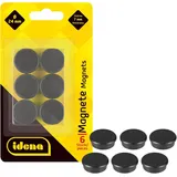 IDENA Magnete schwarz, Kunststoff Ø 2,4 x 0,7 cm, 6 St.