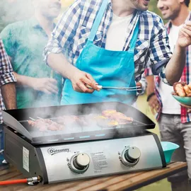 Outsunny Tischgrill Gasgrill BBQ Silber