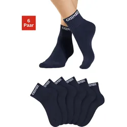 Kurzsocken CHIEMSEE, Damen, Gr. 43-46, blau, Baumwolle, Elasthan, Polyamid, unifarben, normal, Socken, mit eingestricktem Markennamen