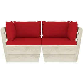 vidaXL Modell 7 2-Sitzer Fichtenholz Rot