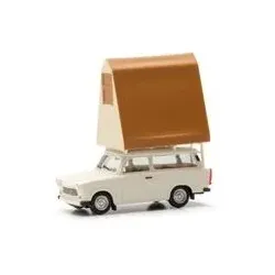 HERPA 024167-002 1:87 Trabant 601 Universal mit Dachzelt, grauweiß