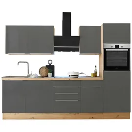 Respekta Küchenzeile Marleen Premium 280 cm Grau Artisan Eiche