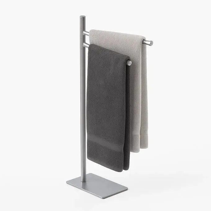 Relaxdays Handtuchständer Edelstahl 2-armig Silber