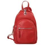 Samantha Look Cityrucksack, echt Leder, Made in Italy, rot