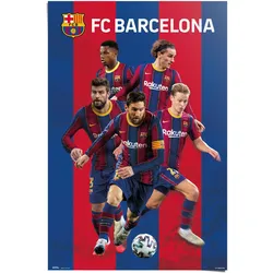 Poster REINDERS "FC Barcelona Camp Nou - Spanien - Spieler", bunt (farbe bild(er): mehrfarbig), B:61cm H:91,5cm, Papier, Bilder