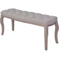 VidaXL Bank Leinen Massivholz 110x38x48 cm Dunkelgrau