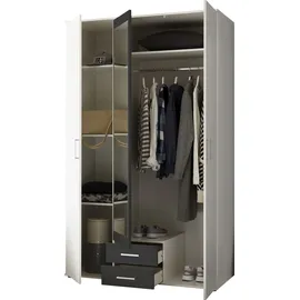Pol-Power Drehtürenschrank Hanau 120 x 196 x 54 cm Weiß/Graphit