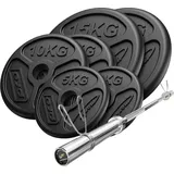 Marbo Sport Langhantel-Set 75 kg schwarz Gusseisen
