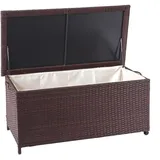 PROREGAL Poly-Rattan Kissenbox, HxBxT 51x100x50cm, Premium braun, 170L, Gartentruhe Auflagenbox Truhe