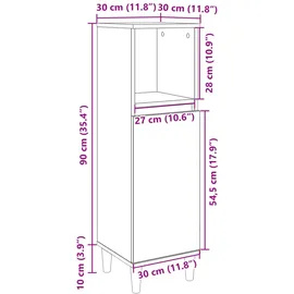 vidaXL Badschrank Sonoma-Eiche 30x30x100 cm Holzwerkstoff